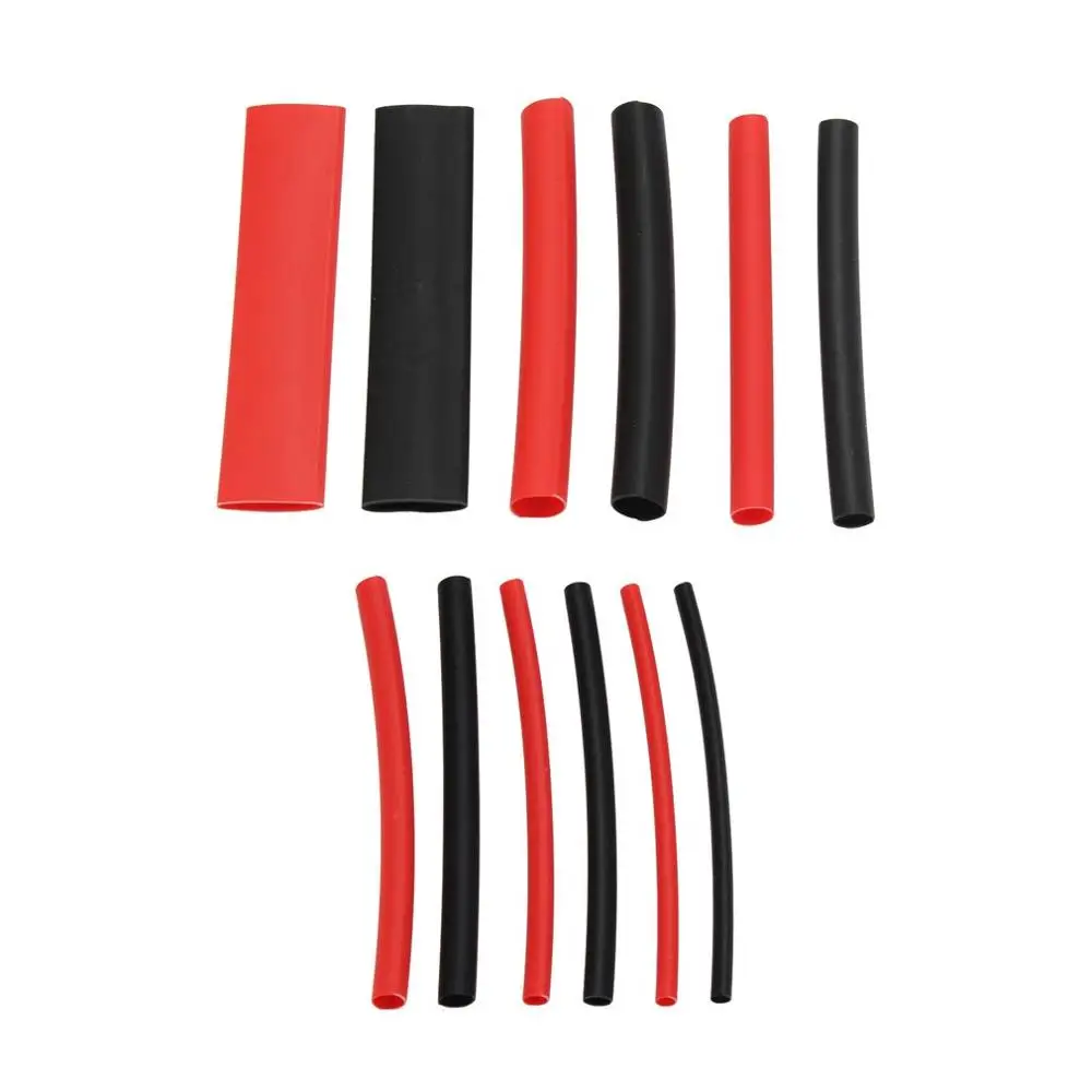 Комплект термоусадочных трубок с двойным настенным клеем 6 размеров 3:1 красный и