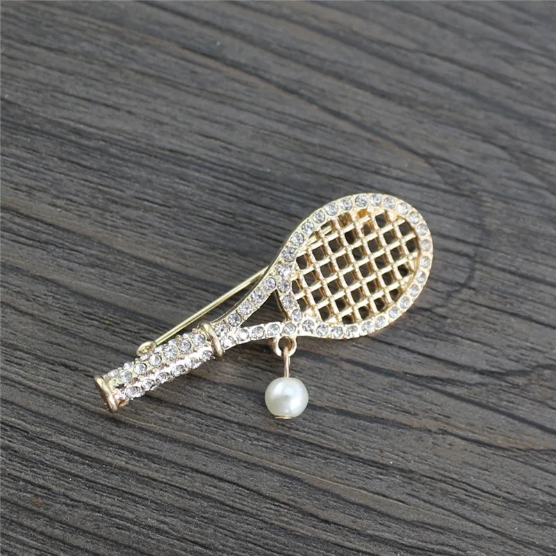 Куифари золотая ракетка для бадминтона – брошь Европейского и Американского стиля в ретро-стиле с жемчугом, платье с иглой для многофункциональных женщин.