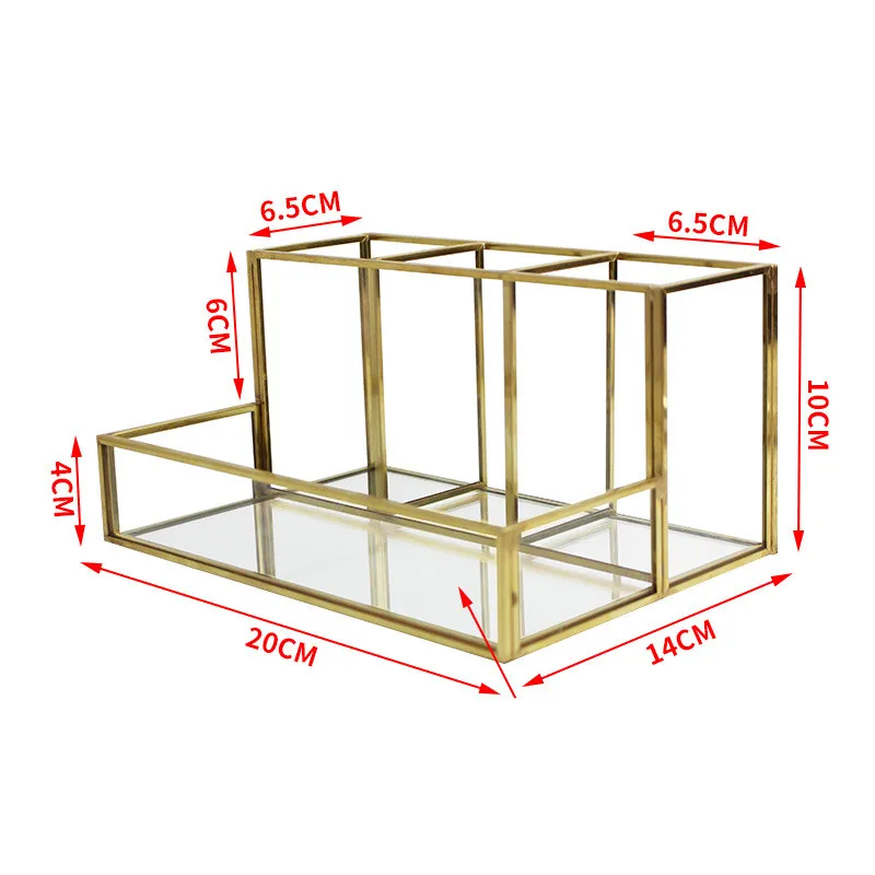 

Metallic Glass Fashionable Lipstick Portable Box Lip Gloss Eyebrow Brush Pencil Makeup Storage Makeup Pad Square Transparent Box