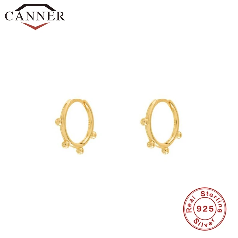 4-gold 925 пробы, серебряная Геометрическая Бусина Серьги-заклепки для женщин, круглый крест, маленькие серьги-кольца, ювелирные изделия для ушей - Окраска металла: 4-gold