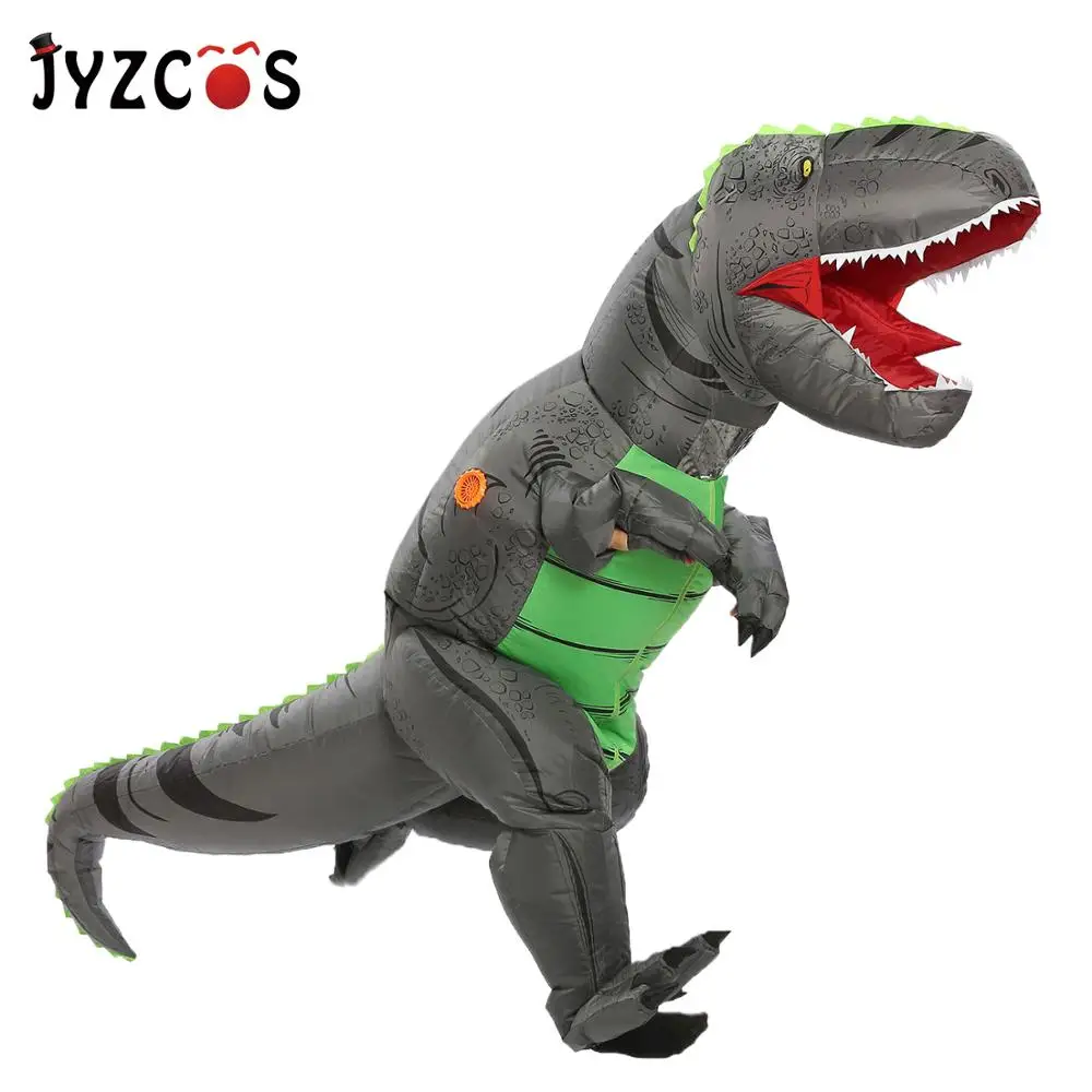 JYZCOS взрослых T REX надувной костюм Рождество Косплей T-REX динозавр животных фантазия комбинезон Хэллоуин костюм для женщин и мужчин