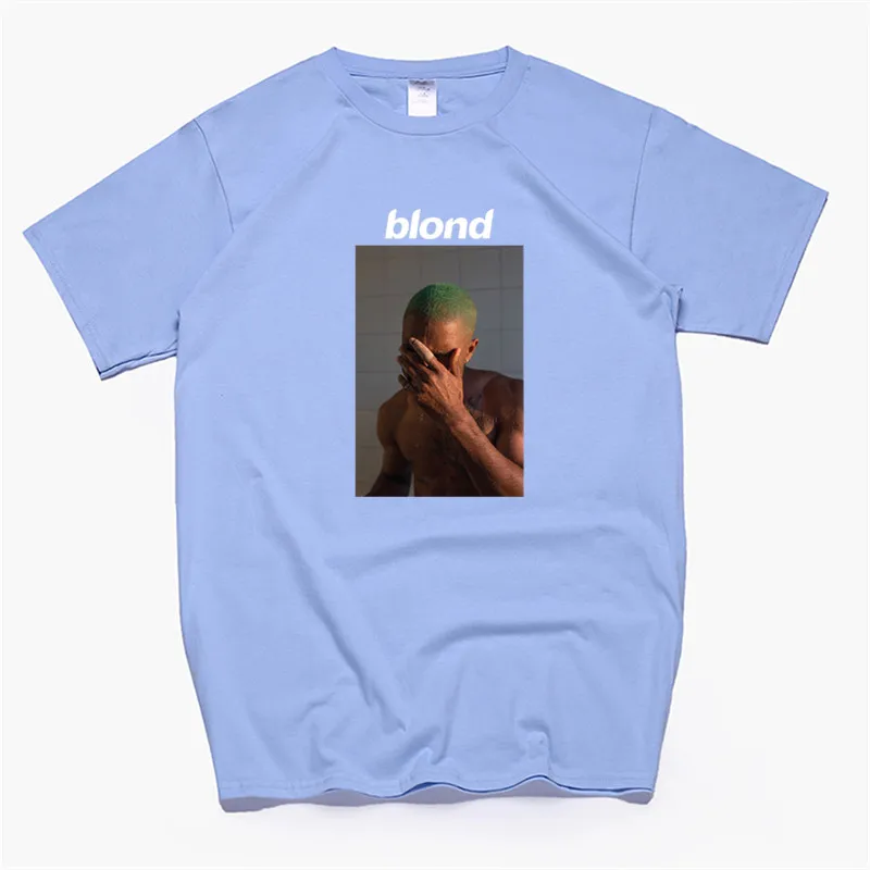 T99A-skyblue Мужская футболка Frank Ocean Blonde хип-хоп Rap, футболка унисекс, хлопок, футболка Homme Singer Harajuku, рубашка - Цвет: T99A-skyblue