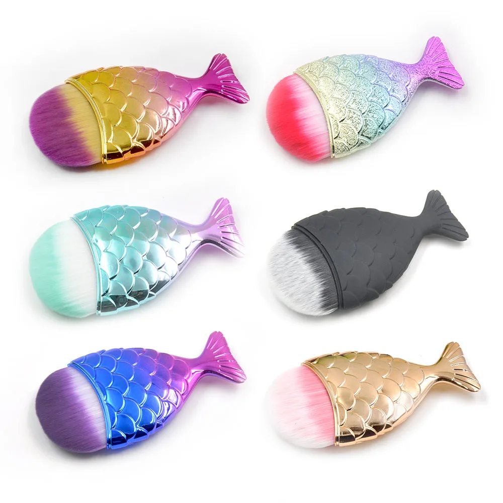 1 шт. горячая Распродажа Mini кисти для макияжа русалка черные маленькие рыбки Pincels