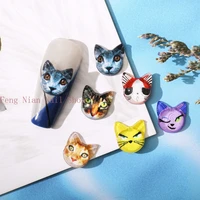 50pcs new diy nail art accessories cute cat animal three dimensional color nail art decoration accessories