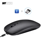 Беспроводная мышь 2,4 Ghz + Bluetooth5.0 с зарядным usb-приемником игровая мышь 1600 DPI 5 цветов выбор тонкая беззвучная мышь