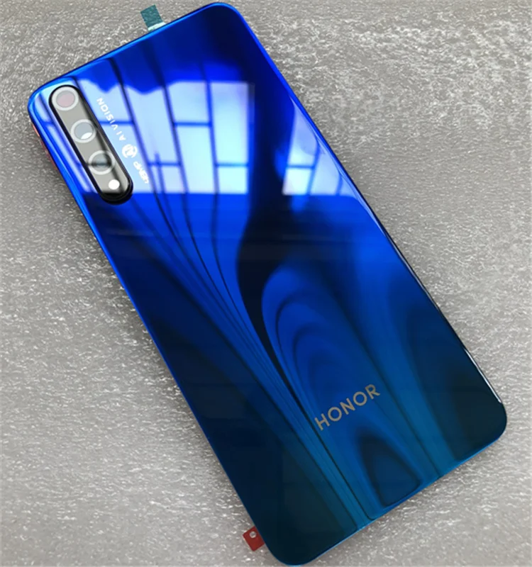 Blue Новое оригинальное закаленное стекло задняя крышка для huawei Honor 20S Запасные части задняя крышка батарейного отсека Корпус+ рамка для камеры - Цвет: Blue