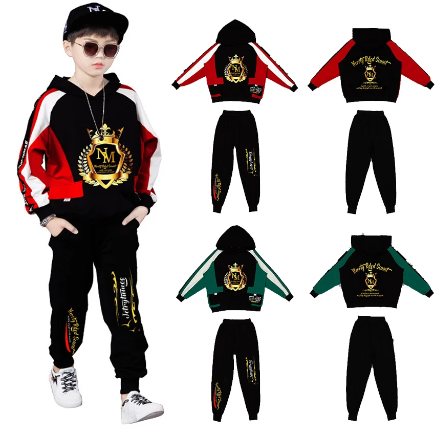 

New Baby Boys Clothing Sets Teen Hoodie Tops Pants 2pcs Set Kids Sport Suits Toddler Outfit Hip Hop Outwear for Casual Winter