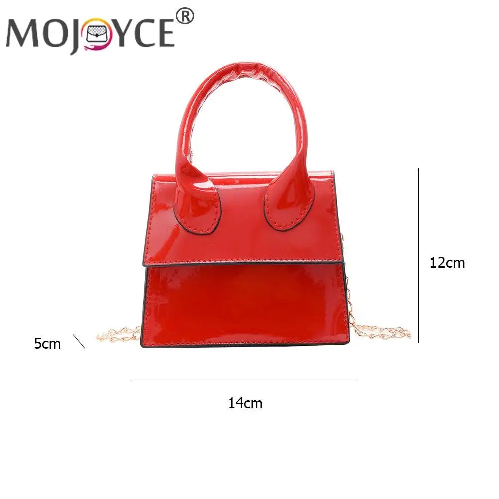

Casual Thin Chain Flip PU Leather Shoulder Crossbody Bag Women Fashion Solid Candy Color Mini Handbags Portable Travel Purse