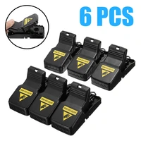 new powerful black mouse traps mice catcher spring rodent snap trap for home garden pest control reusable safety 6pcs