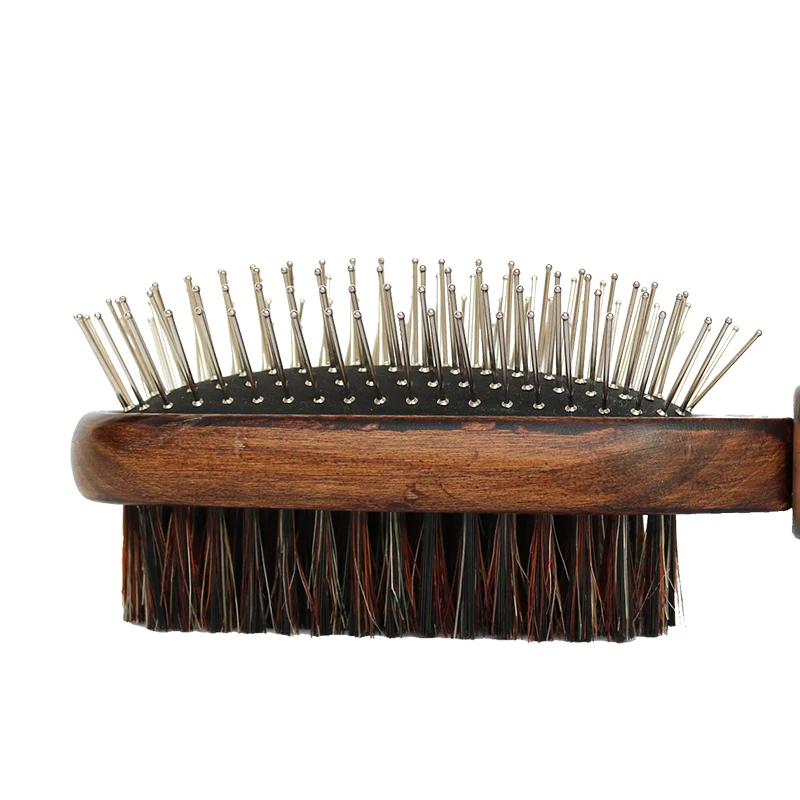 

Pet Cat Dog Comb Upscale Double Sided Wooden Handle Pet Dog Grooming Hair Comb
