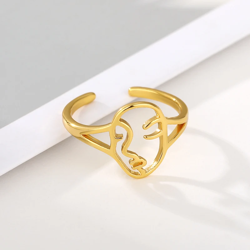 Фото Нержавеющая сталь человеческое лицо кольца для мужчин и женщин ювелирные