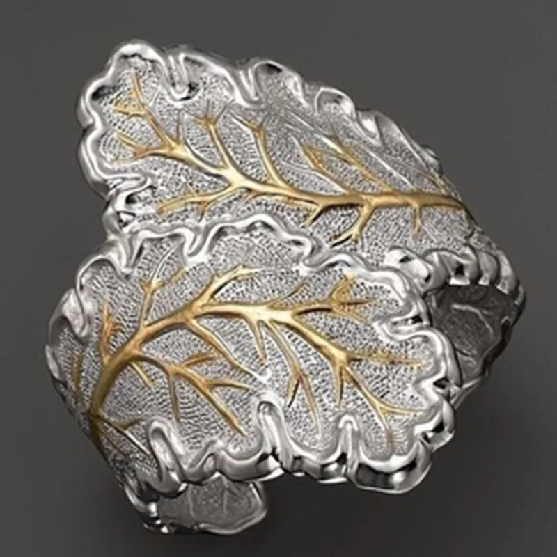 

Fashion Popular Wedding Rings for Women Party Wedding Rings Golden SilverColor Leaf Cross Wave Ring Cubic Ring for Female