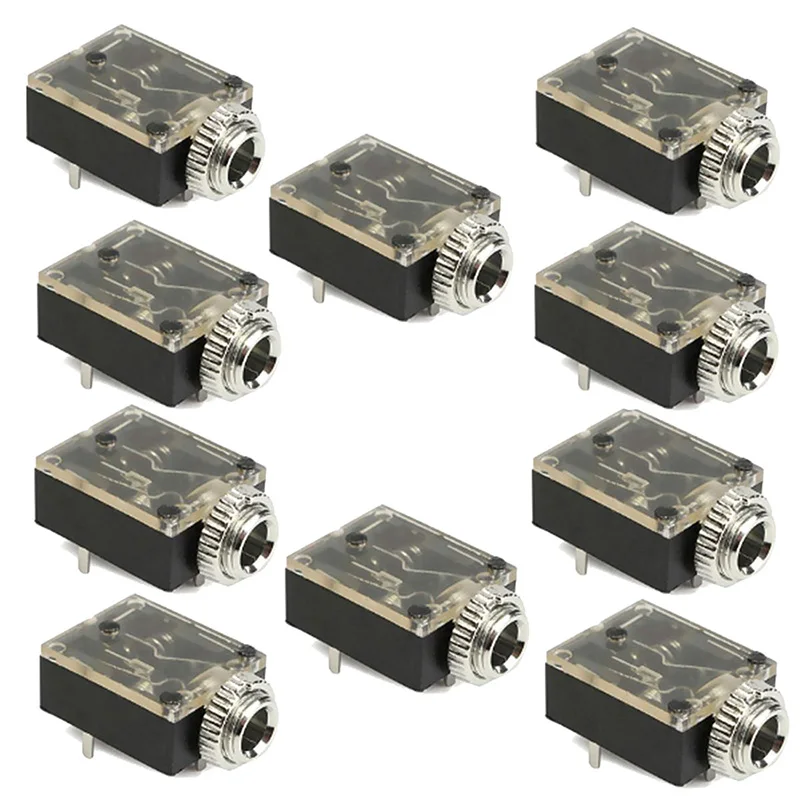 

10Pcs 3.5mm Headphones Stereo Audio Socket Jack With nut 5 Pin PCB Panel Mount