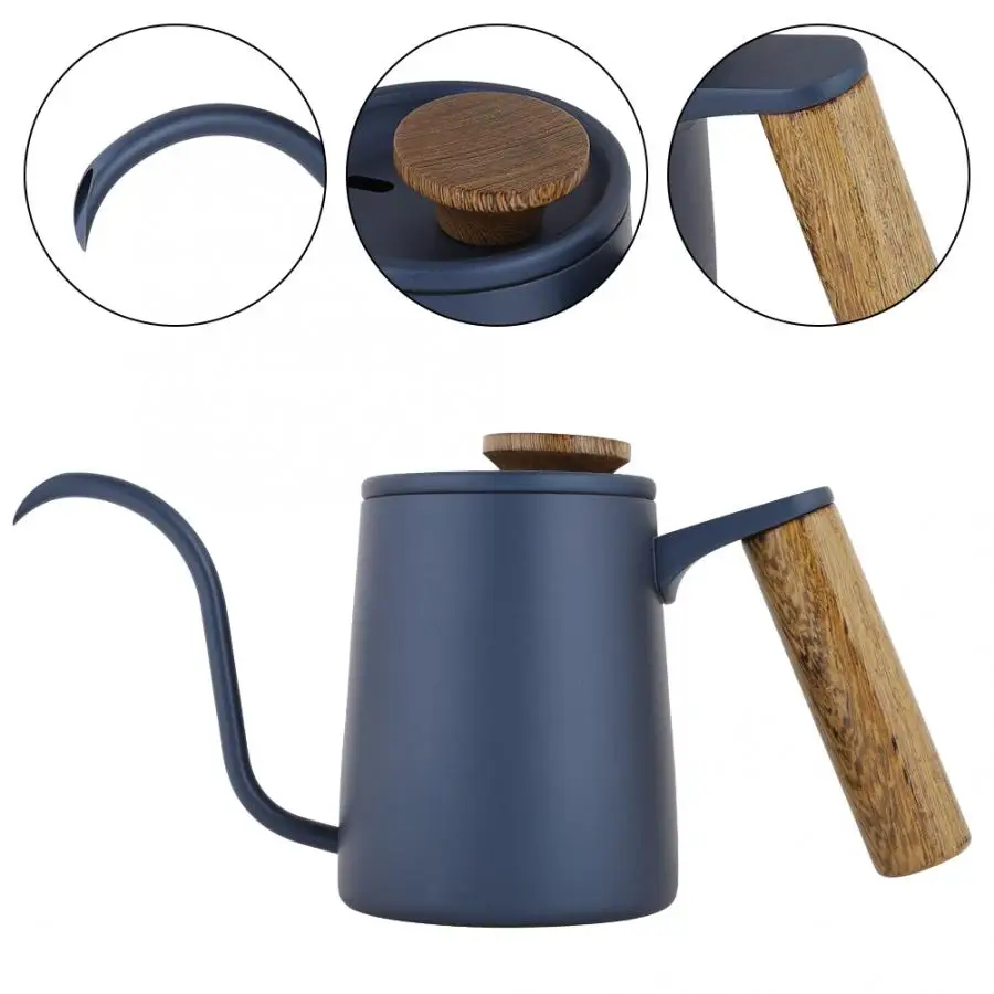 

350ml Fashion Stainless Steel Handle Drip Coffee Pot Long Gooseneck Spout Kettle Pour Over Coffee With lid Kitchen Tools