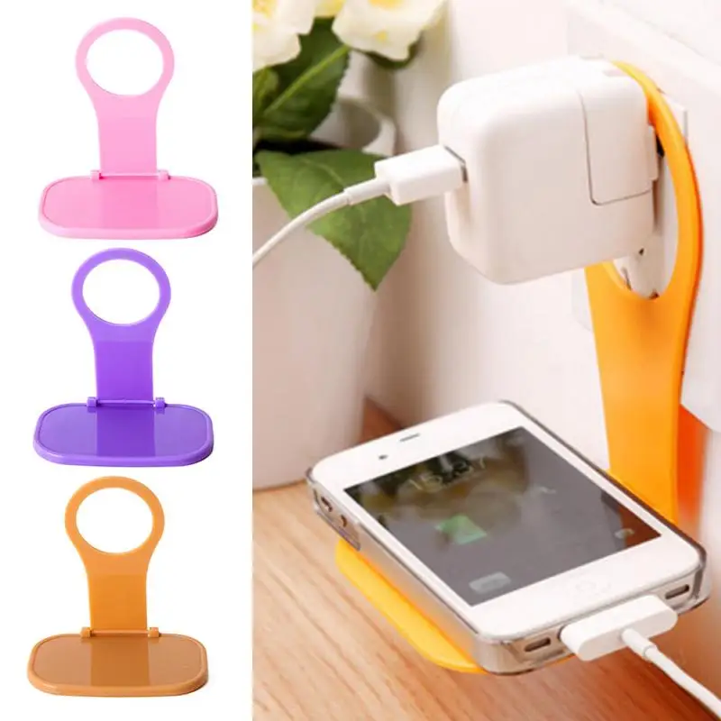 

1PC Mobile Phone Charging Stand Stylish Practical Foldable Mobile Charger Universal Wall Fixing Bracket Bracket Random Color