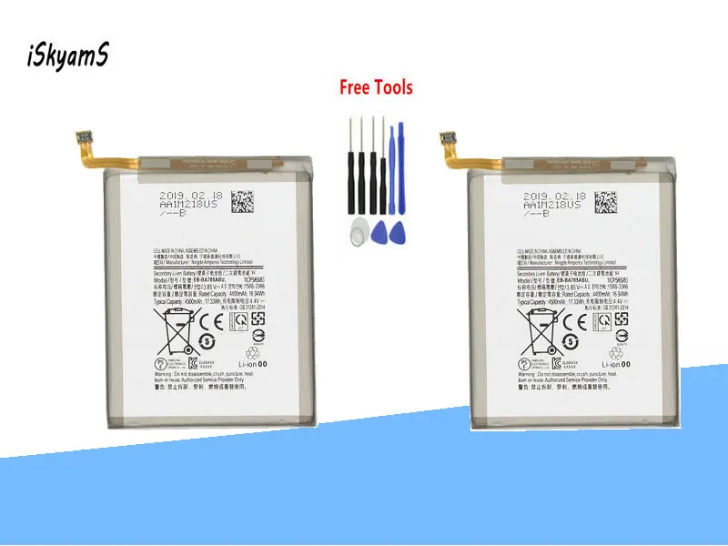 ISkyamS 2x4500 мАч EB BA705ABU Сменный аккумулятор для Samsung Galaxy A70 A705 SM Аутентичные батареи