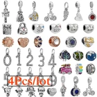 4 шт.лот серебряные бусины Life Tree Angel Wings Подвески коллекция подходят для оригинальных брендовых браслетов для женщин ювелирные изделия в подарок