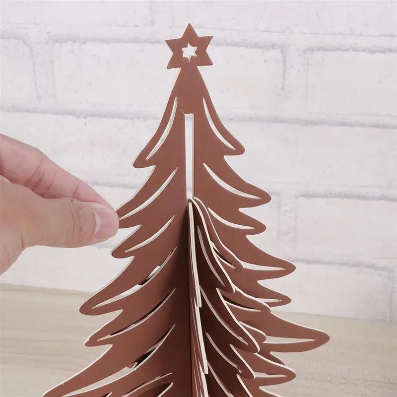 3 цвета DIY Картон 3D Рождественская елка украшения Рождественская вечеринка настольное ремесло центральный для Рождественский подарок украшение ручной работы A35