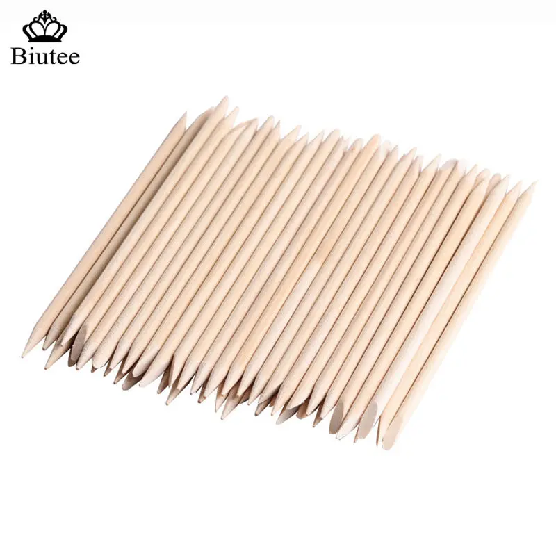 

BIUTEE Orange Wood Sticks for Cuticle Pusher Women Lady Cuticle Remove Tool Forks for Nails Manicures Tools 10/20/30/50Pcs Set