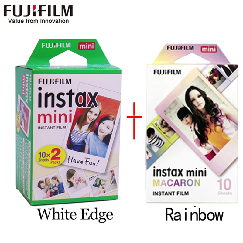 Пленка Fujifilm instax mini 20 листов белого края+ 10 листов черно-белой монохромной пленки для камеры моментальной печати mini 8 7s 25 50s 9