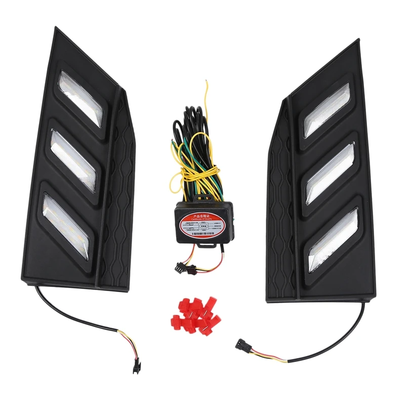 

Car Flashing 1 Pair LED DRL for Honda Civic 2019 2020 Sedan with Moving Signal Led Fog Lamp Cover Daytime Running Light