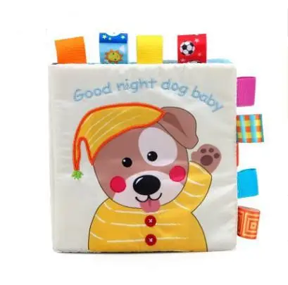

Детская тканевая книга хорошей ночи, игрушки для младенцев, книга для раннего развития, игрушка для младенцев, шумная моющаяся книжка BB 14 см ...