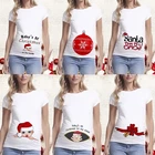 Одежда для беременных Топ для беременных женщин на Рождество Футболка для беременных милые футболки с принтом Санта-Клауса для беременных 0203