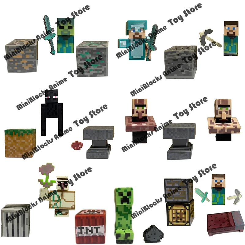 Конструктор My World пиксельные блоки Пиксельная игра семейная голова серия