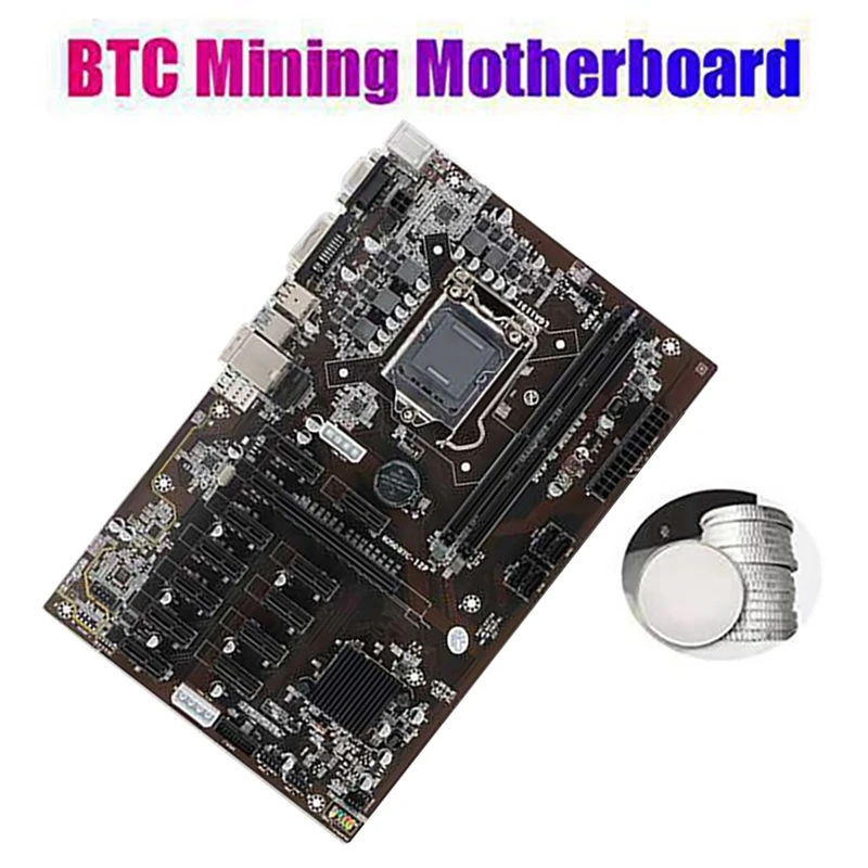 Материнская плата B250 BTC с процессором G3930/G3900 + ОЗУ DDR4 8 ГБ кабель питания 6-8