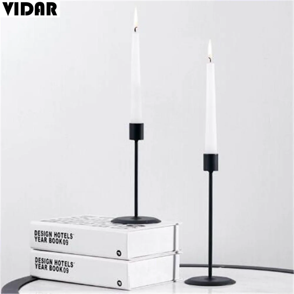 Современный Железный матовый черный Золотой подсвечник Vidar свадебный