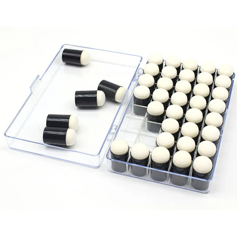 Juego de esponjas de espuma para dedos con contenedores de caja, tarjetas de &aacute;lbum de recortes, manualidades, tinta, herramientas de pintura, 40 unids/set-1