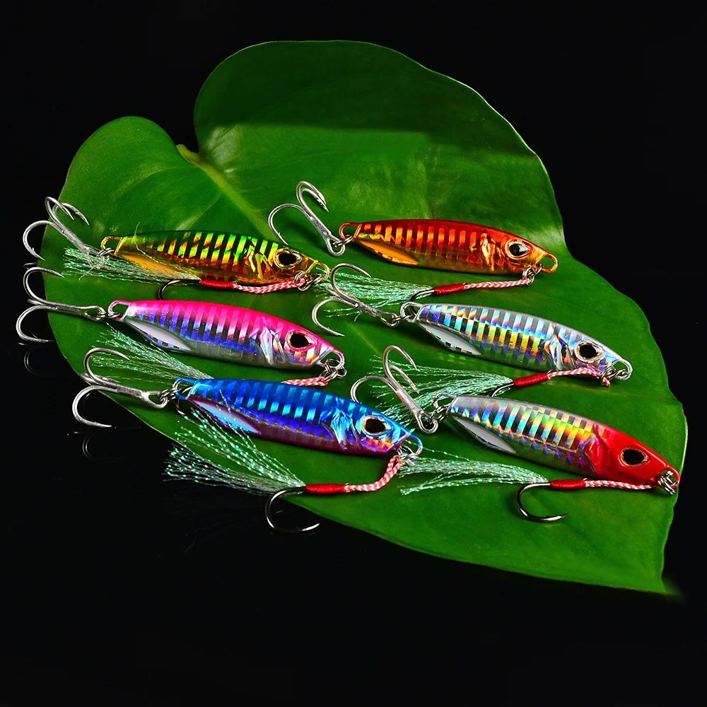 

6PC/Lot Lead Fish Jig Fishing Lure 10G-15G-20G-30G-40G-50G Metal Fishing Bait 6 Colors Artificial Hard Lead Baits With 1/2 Hooks