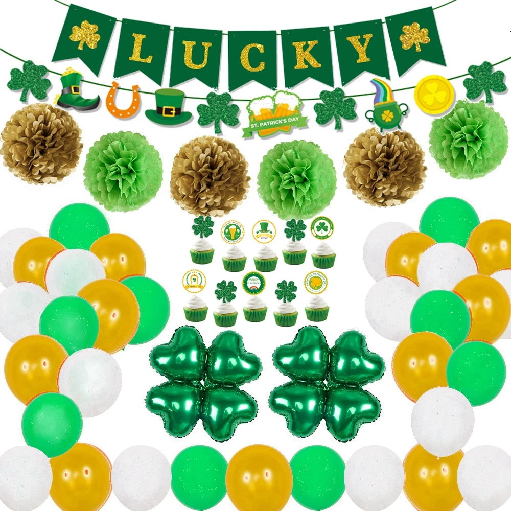 День Святого Патрика воздушные шары ирландский фестиваль яркий флаг бумажный
