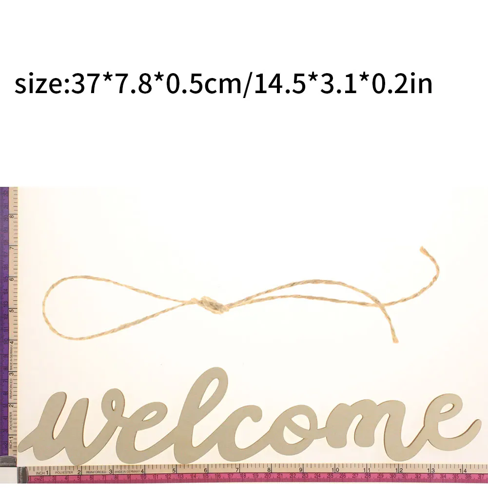 

5PCS Wooden Welcome Sign Front Door Plaque Store Entrance Outdoor Wedding Party Decor Wedding Sign Wall Mount Hanging Decor