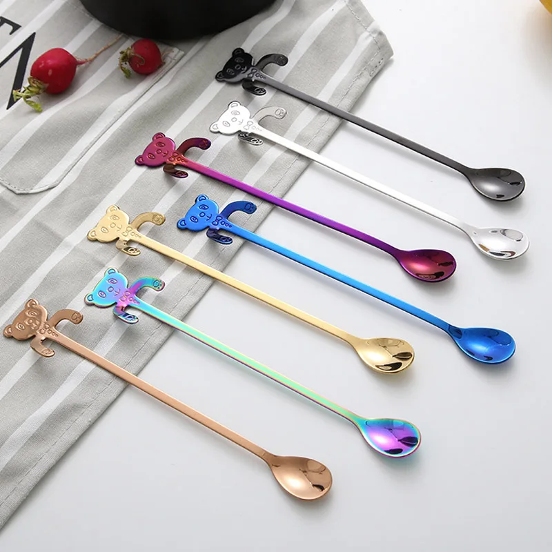 1 шт. чайные ложки в виде кошки из нержавеющей стали | Дом и сад