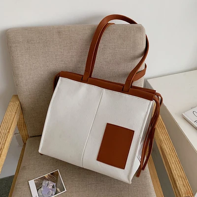 Новая сумка женская Холщовая Сумка Роскошная большая кожаная повседневная