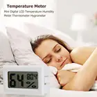 Метеостанция с часами, Миниатюрный цифровой измеритель температуры и влажности с ЖК дисплеем, термометром и гигрометром
