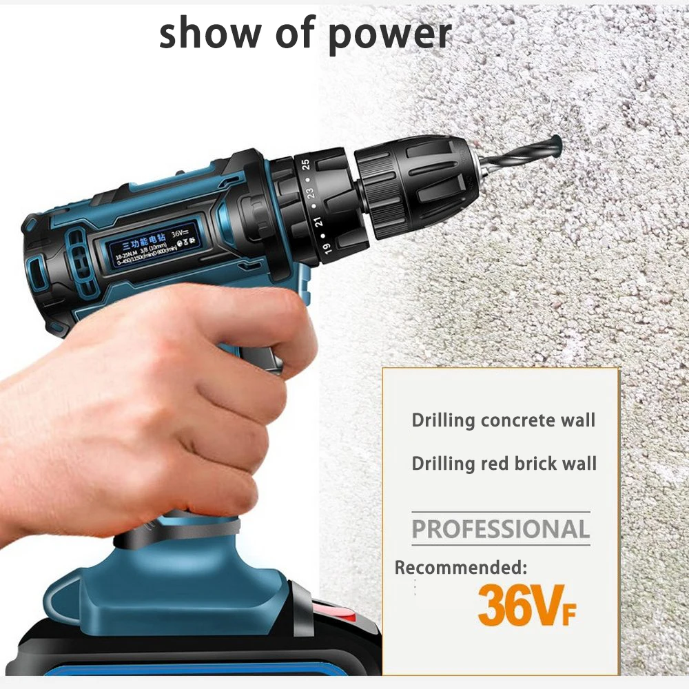Ударная дрель электрическая ручная с литиевой батареей 16 8 в/36 В|Электрические