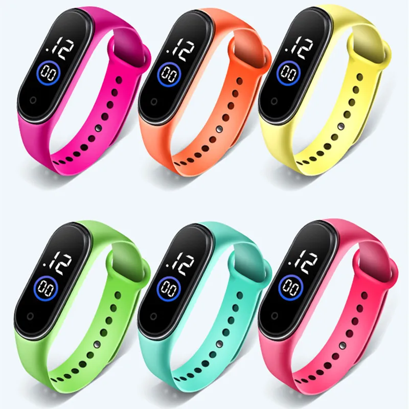 

Children's Waterproof Led Digital Watch Fashion Sports Kids' Clock Ultra-light Silicone Strap Teen Boys Girls WristWatch Unisex