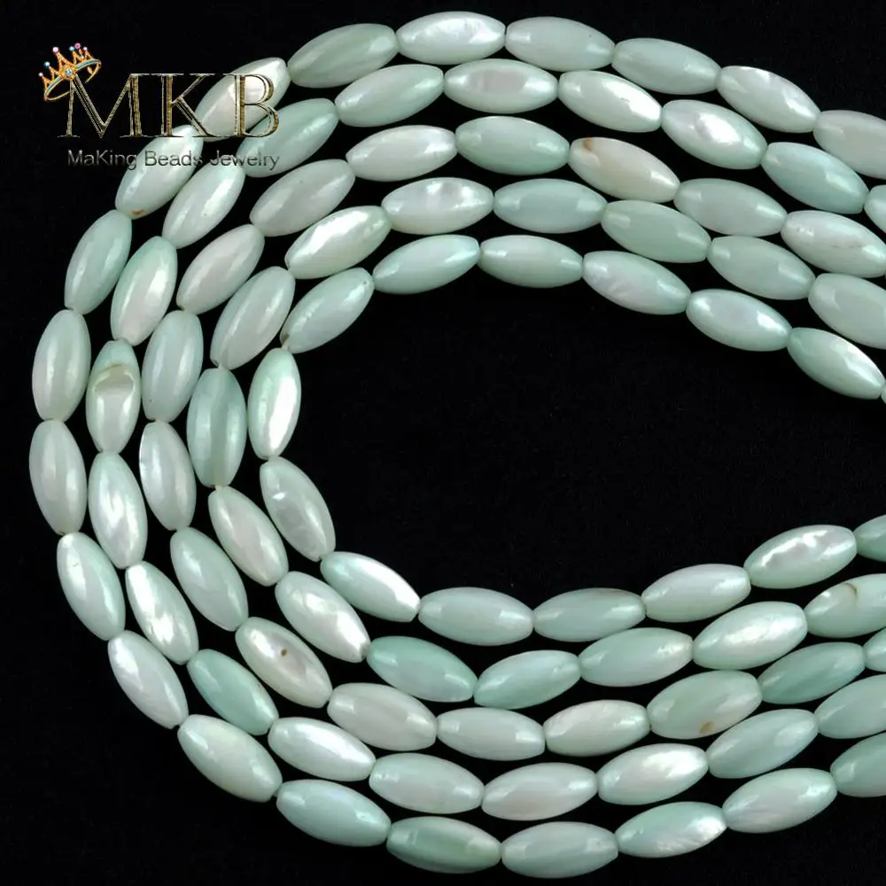 Светло-зеленые бусины в форме ракушки из натурального камня риса незакрепленные
