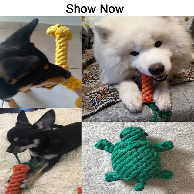 1pc Pet Dog Toys Cartoon Animal Dog Chew Toys Durable Braided Bite Resistant Puppy Molar Cleaning Teeth Cotton Rope Toy 2