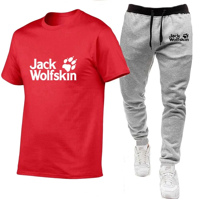 

Brand Men's Casual Wear Short-sleeved Sportswear Short T-shirt + Sports Men's Pants 2021 New Sports Men's Suit Jogging Pants New