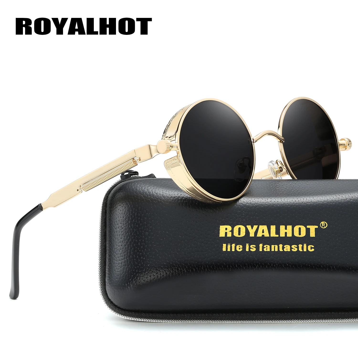 RoyalHot, мужские, женские, поляризационные, Круглый, Ретро стиль, оправа, солнцезащитные очки, для вождения, солнцезащитные очки, оттенки, Oculos masculino, мужские, p1008