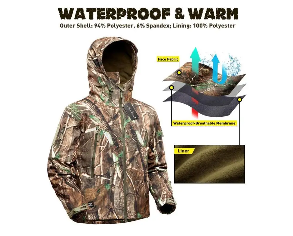 Бесплатная доставка 1 комплект зимний Камуфляжный охотничий костюм Realtree AP 100%