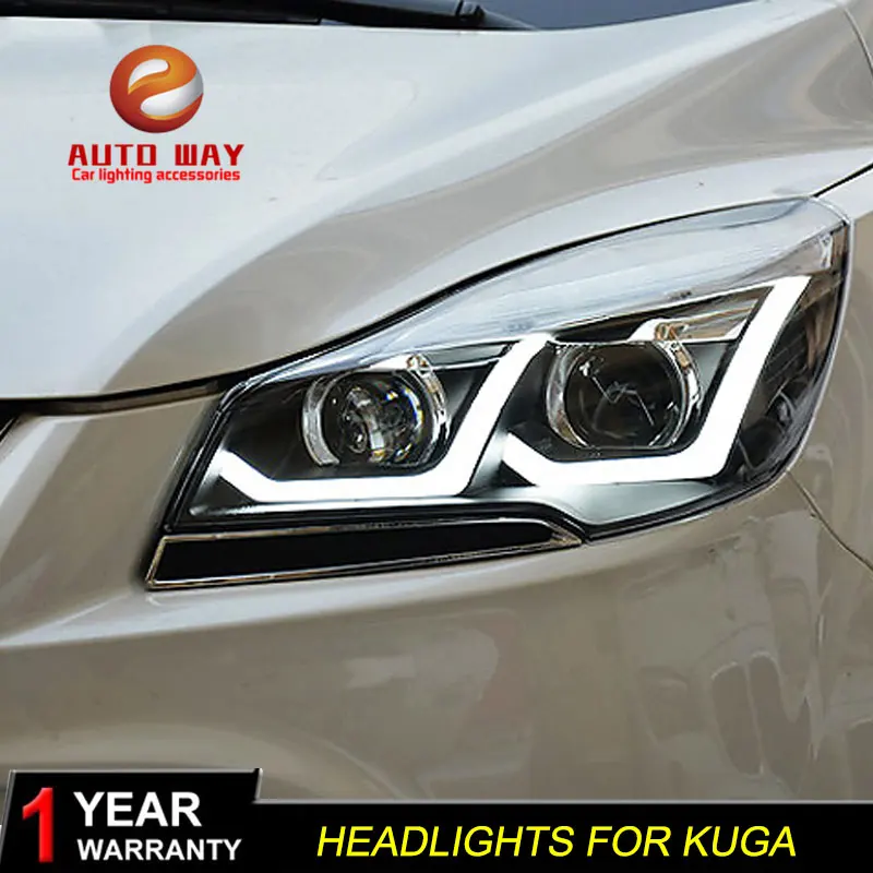 Автомобильный Стайлинг Головной фонарь чехол для Ford Kuga фары 2013 2015 светодиодные DRL