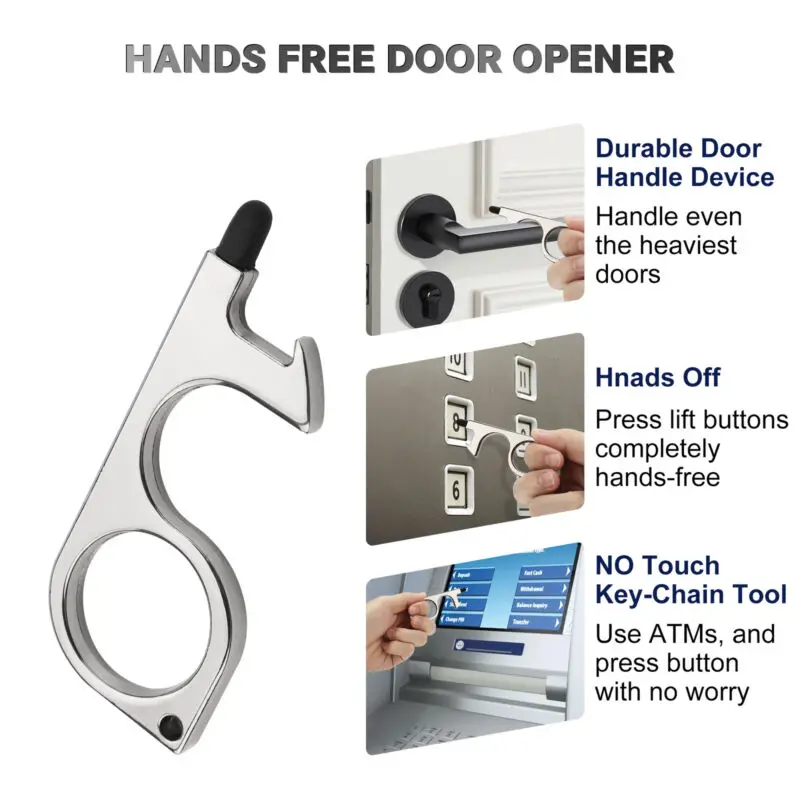 Антиконтактный Открыватель для двери с ключом чистки ручной инструмент без