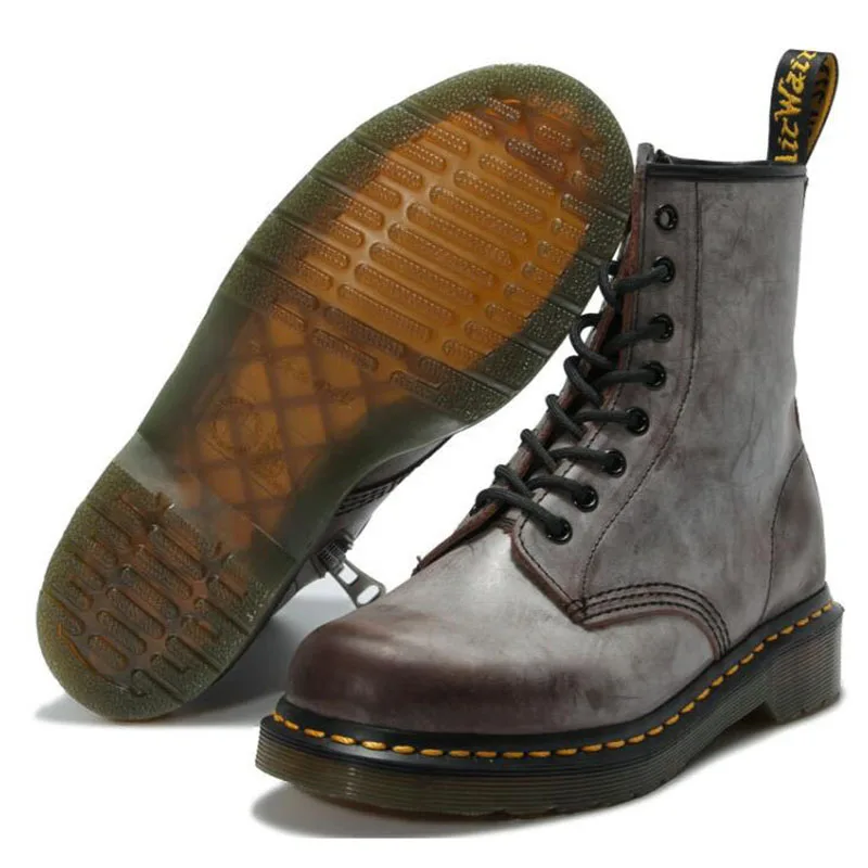 2019 г. новые модные ботинки женские кожаные винтажные ботильоны на плоской