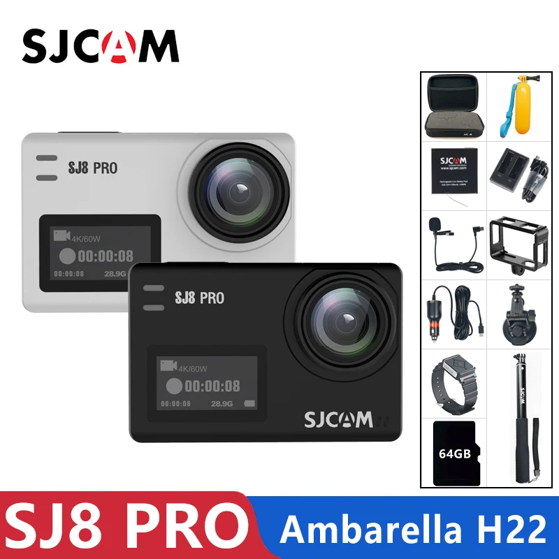 SJCAM SJ8 Pro Экшн-камера 4K 60FPS WiFi дистанционная камера на шлем Ambarella Чипсет 4K@ 60FPS Ultra HD Экстремальные виды спорта DV камера