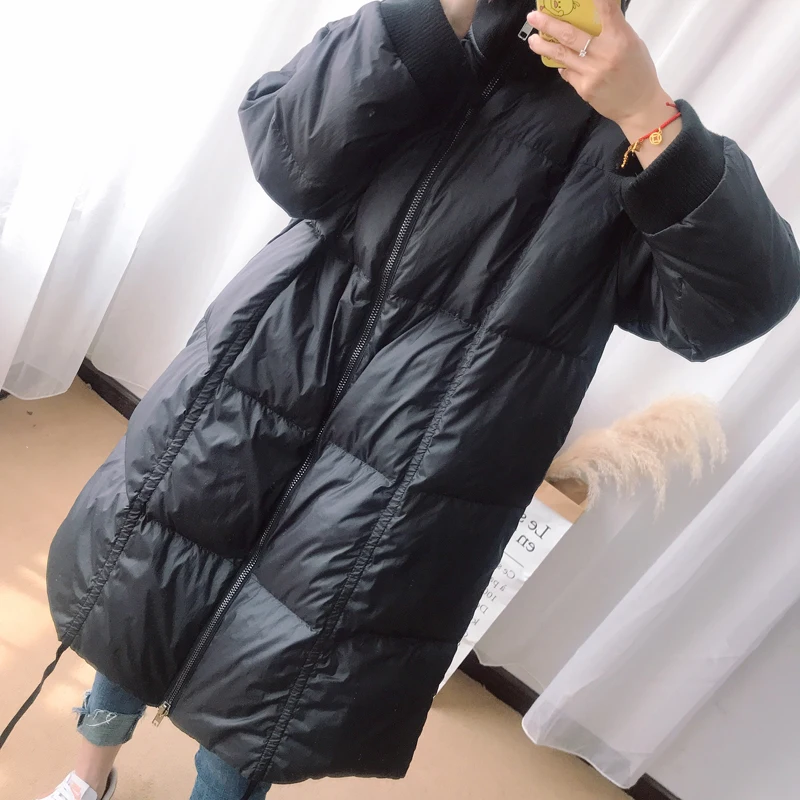 Winter Coat Women Long Black Down Coat Women Thick Warm Winter Plus Size Windproof Snow Outwear 90% White Duck Down Jacket