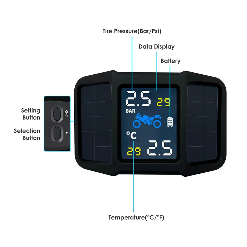 Инструменты для автоматического контроля мотоцикла LBD 4 USB солнечная зарядка TPMS